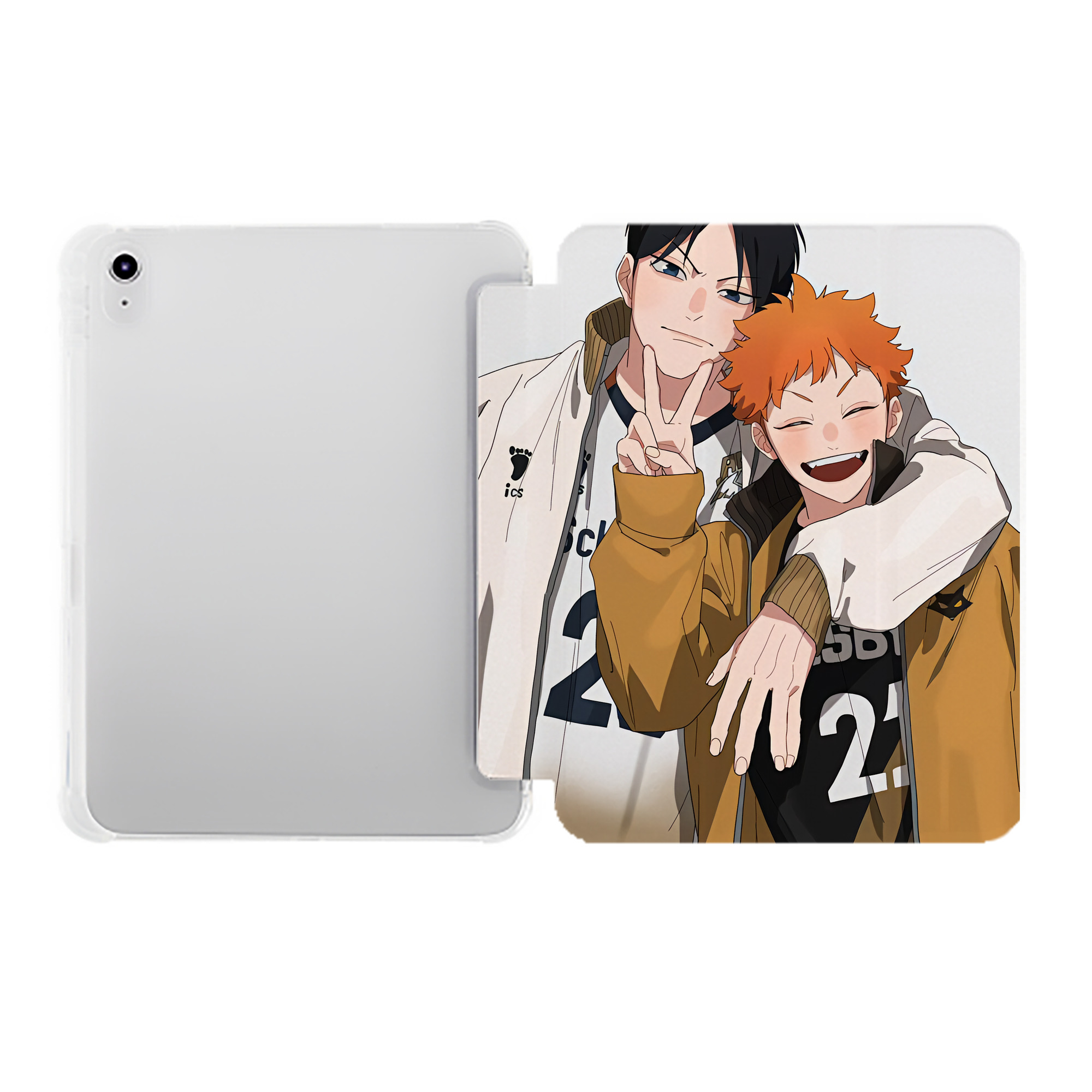 （画像用） ハイキュー!! Haikyu!! IPad ケース ペン収納付き 三つ折りスタンド PUレザー×シリコン 対応機種9.5/10.5/10.9インチ